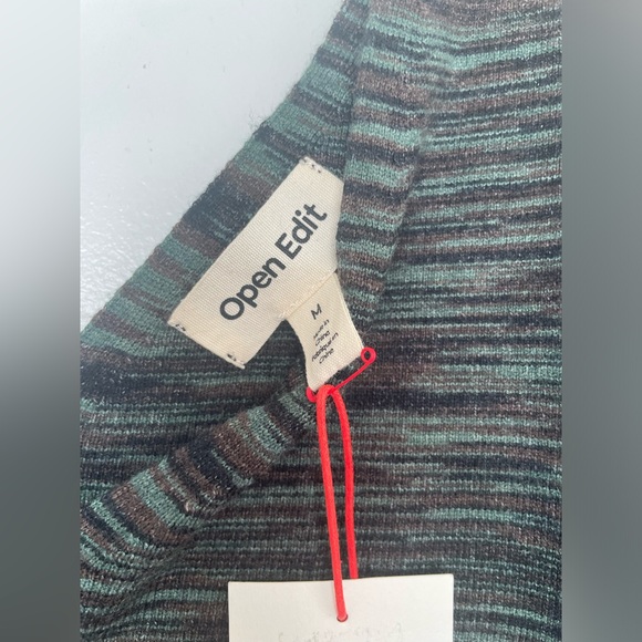 NWT OPEN EDIT Green black sweater top - Picture 4 of 4